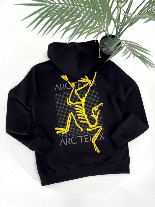 Худі Arc’teryx чорне/ біла кофта арктерікс чоловіча/ чоловіче худі арк