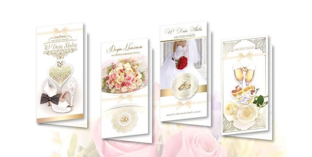 Karnet DL De Lux. Złocony HS Ślub MIX (10szt.) Top Graphic praca