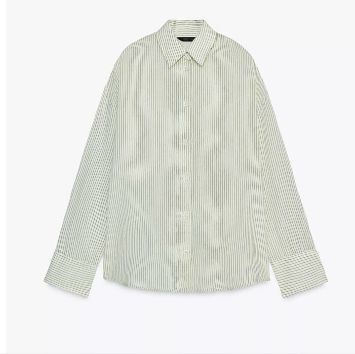 Легка коттонова сорочка ZARA 100% бавовна M розмір оверсайз