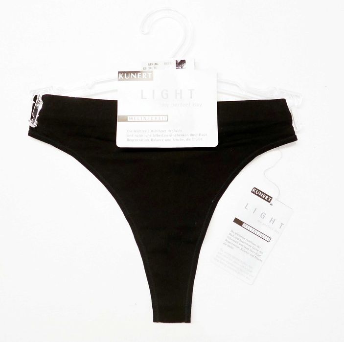 Aksamitnie miękkie stringi lekkie delikatne KUNERT LIGHT czarne M -80%