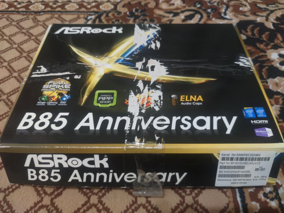 Продам комплект материнська плата ASRock B85 Anniversary озп 8gb 1600