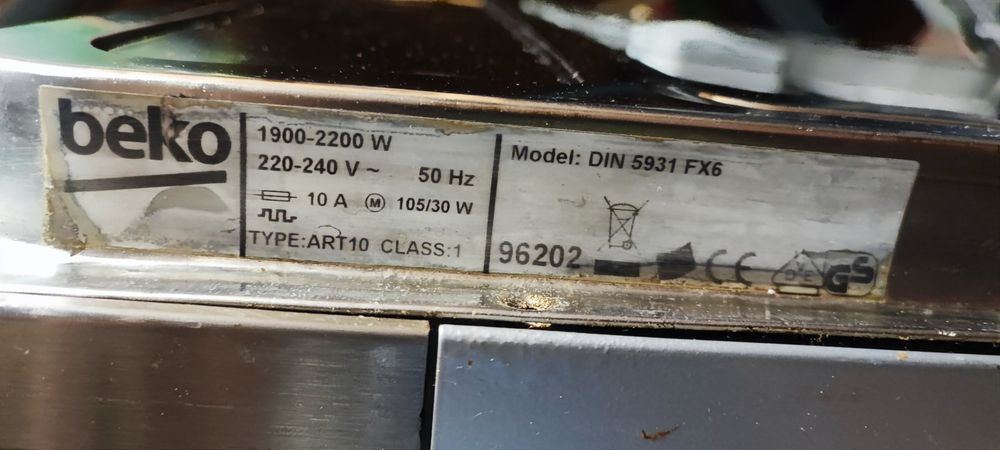 Zmywarka Beko model din 5931 FX6