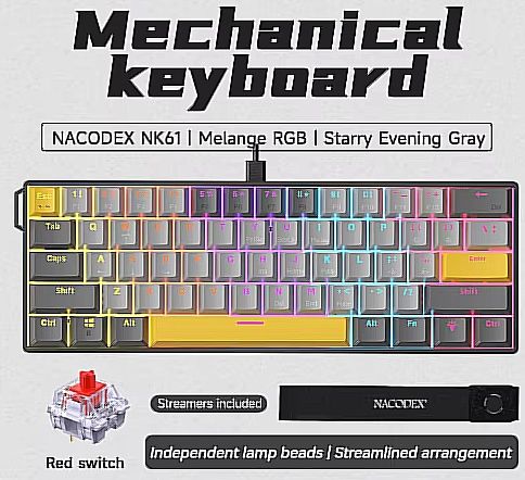 Teclado Mecânico 60%445376292403302401