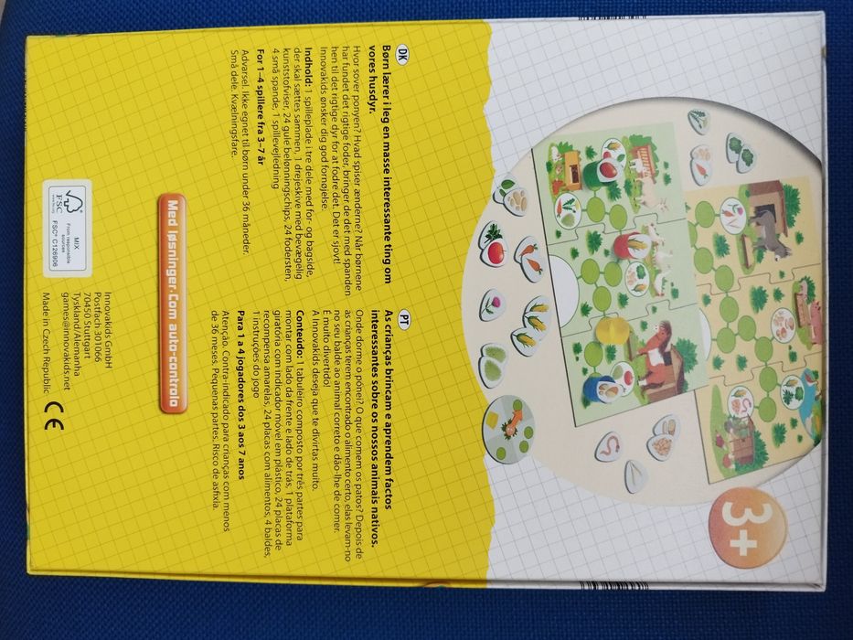 Jogo de tabuleiro animais 3+