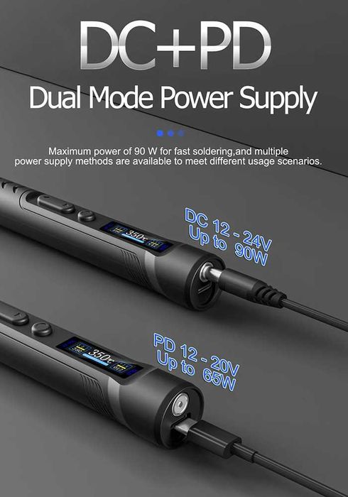 Смарт паяльник Т65-SP TypeC DC 90W 24V 4A кольоровий дисплей ковпачок
