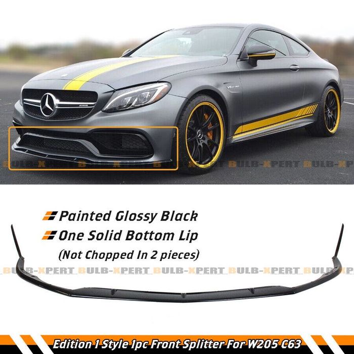 Губа на передний бампер Mercedes W205 C63 накладка сплитер обвес С63 Ц63 АМГ юбка бампера