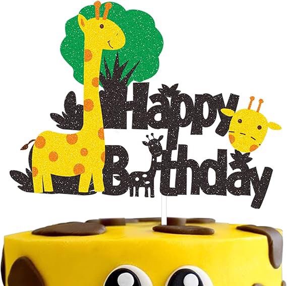 Topper na tort dekoracja happy birthday żyrafa