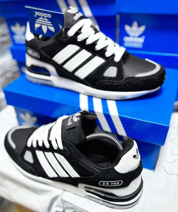 (2220) Кросівки Adidas ZX 750 чорні (41-46) адідас