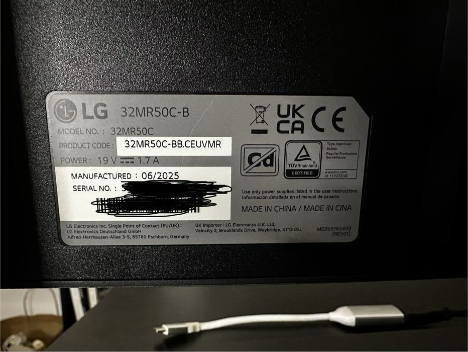 Monitor LG 32” Curvo 100Hz Full HD – 32MR50C-B – Impecável