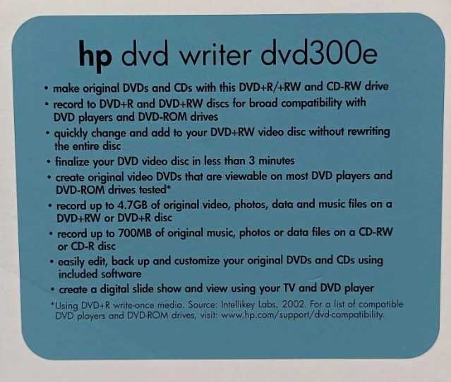 Gravador HP DVD writer dvd300e