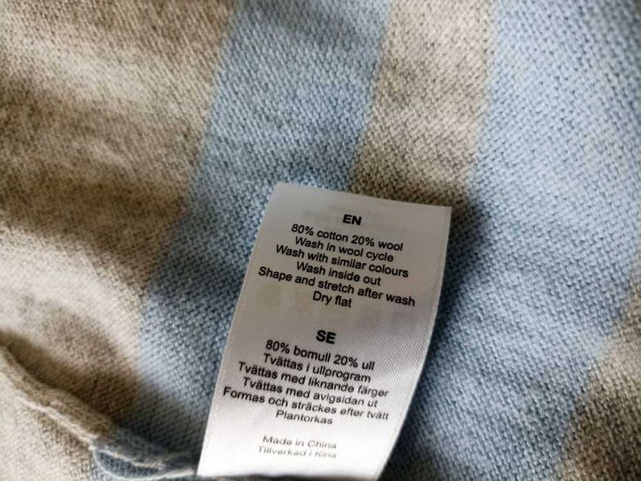 Szary kardigan Bondelid wełna bawełna