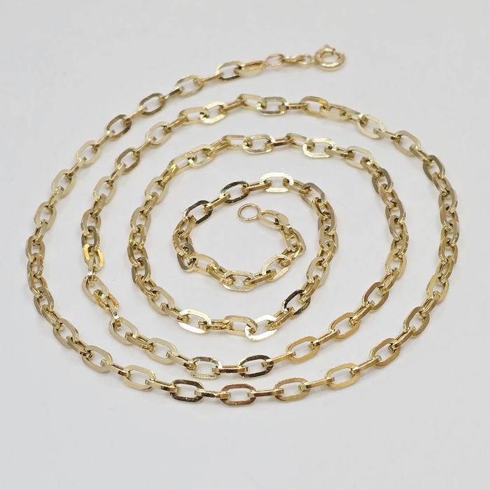 Złoty łańcuszek splot ankier próba 585 14k