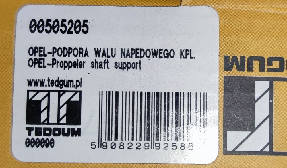 Опорний підшипник кардану для Opel Frontera 00505205  TEDGUM