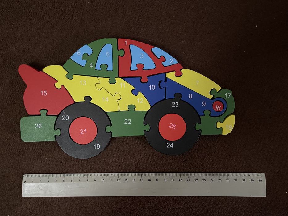 Розвиваючий дерев'яний 3D пазл Автомобіль