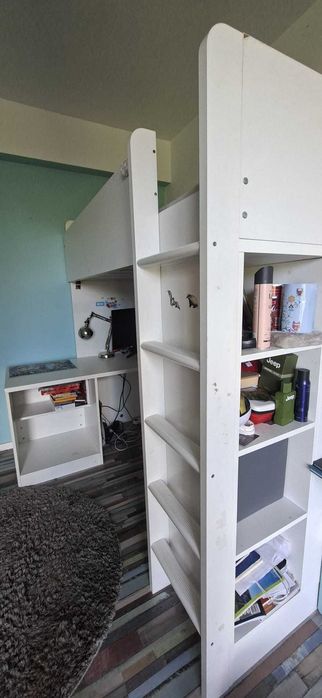 Łóżko piętrowe z biurkiem Ikea, Samstrad Stuva