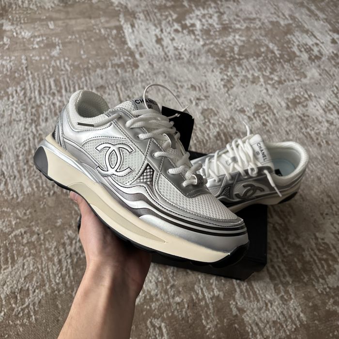 Chanel runner, кросівки шанель в сітку білі