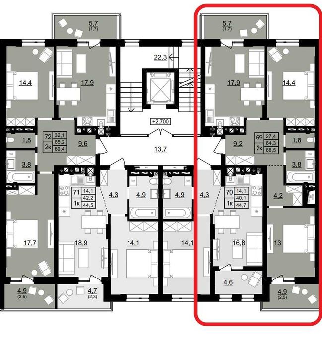 Продаж 2 кімнатної квартири , площею 68,5 м2, ЖК Смарагд, с.Оброшине_Без комісії - View 2