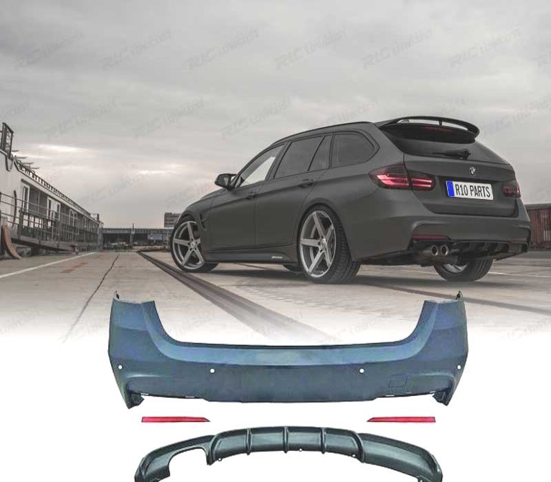 KIT CARROÇARIA BMW F31 TOURING LOOK M PERFORMANCE SAIDA DUPLA ESQ