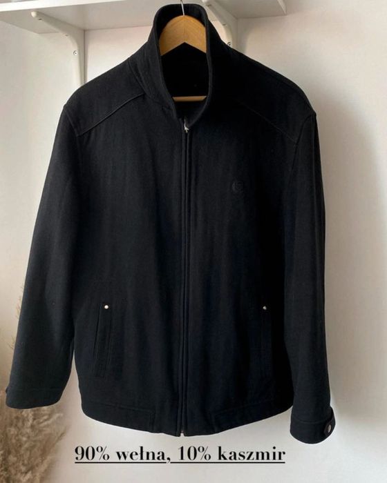 Sabri Özel - Czarna wełniana kurtka - rozmiar L/XL - męska z kaszmirem