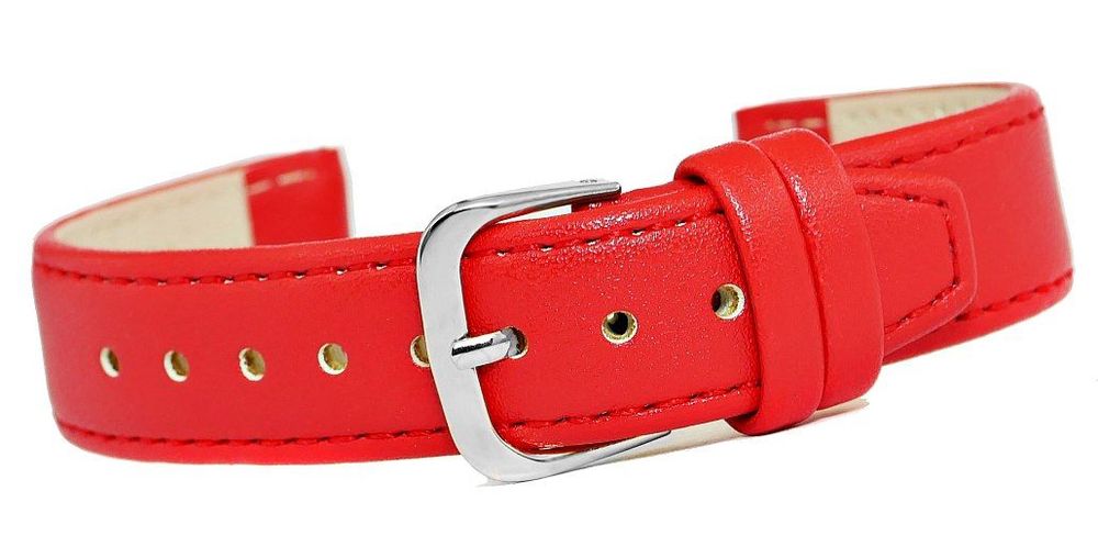 pasek do zegarka classic - skóra 18 mm 4999-18xxl-4s czerwony