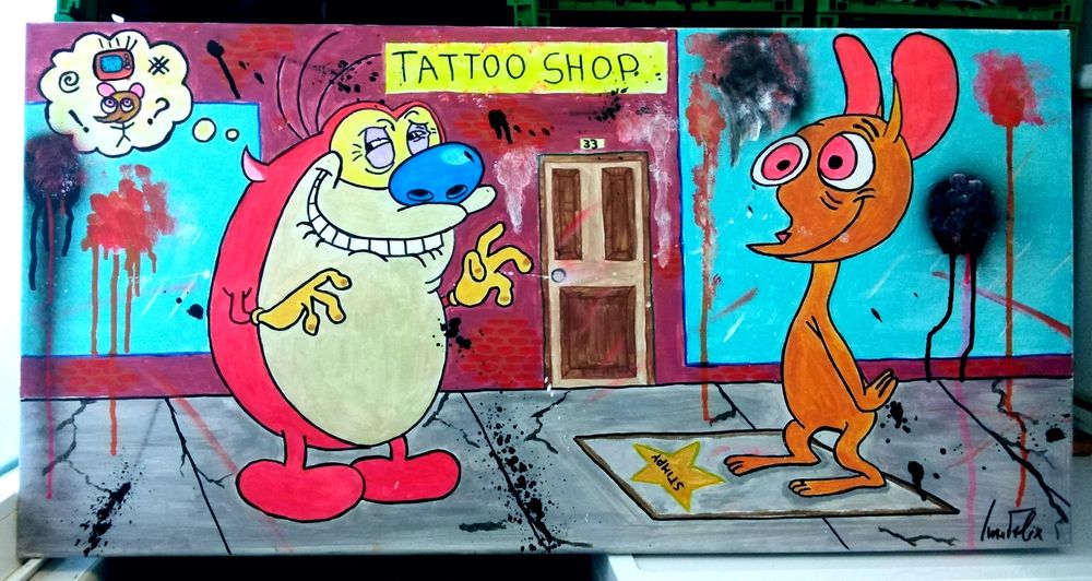 tela rem & stimpy 80x40