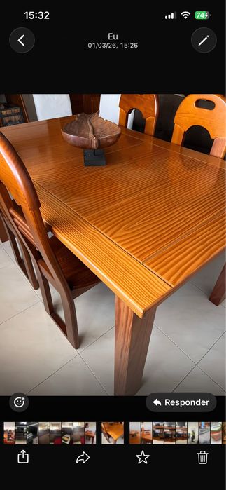 Mesa de jantar madeira maciça