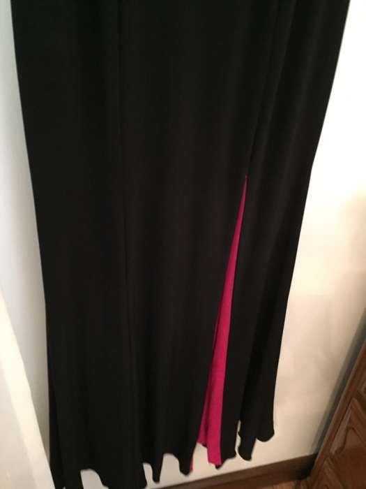 Vestido preto e rosa