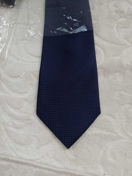 SuitConnection Granatowy krawat Jedwabny z Londynu, NOWY