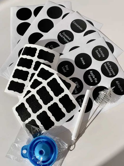 Набір баночок для спецій з деревʼяною кришкою 10 шт, 120 мл