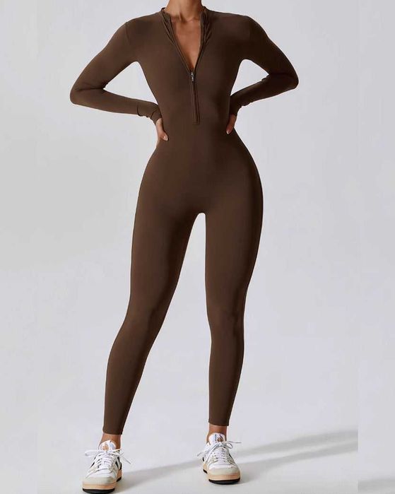 Комбінезон спортивний Alo Yoga Long Sleeve Jumpsuit Brown