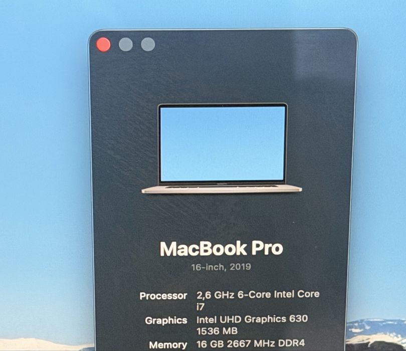 Macbook pro a2141 / 2019 16 pol (specs nas fotos)