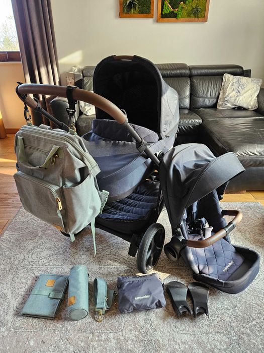 EASYWALKER HARVEY3 Premium wózek 2w1  Sapphire Blue z plecakiem Lässig