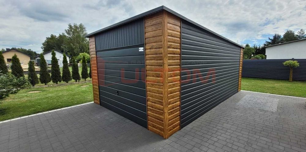 Garaż blaszany 4x6 premium PROFIL ZAMKNIĘTY grafit