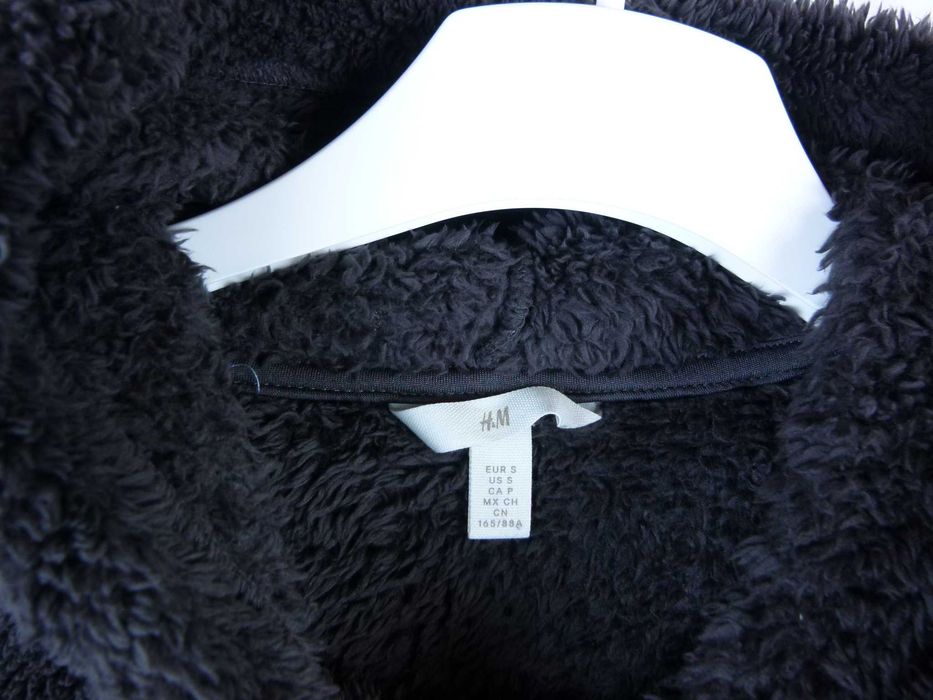H&M bluza z kapturem z miękkiego polaru mikrofibry / S