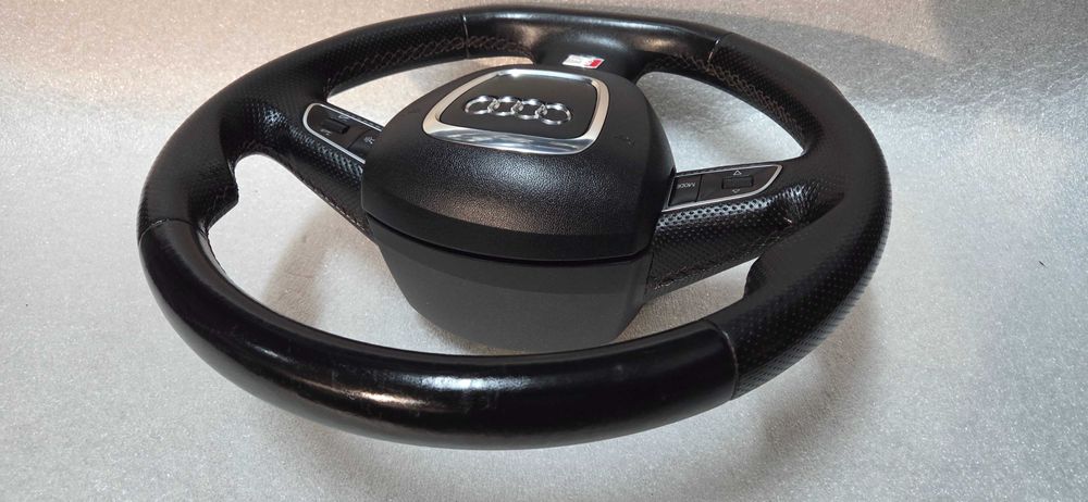 Kierownica skórzana + poduszka Audi A4 B8 S-Line ścięta kpl