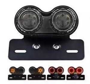 Suporte com Piscas/Luz Led Matrícula Moto Cafe Racer(3 Cores)