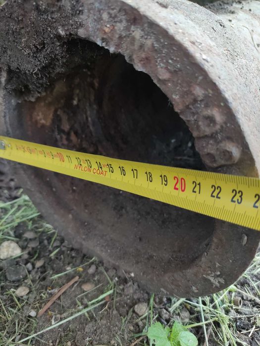 Rura żeliwna kanaliza kominkowa przepust fi 165 gr 1cm, dł 5,1m i 1,8m