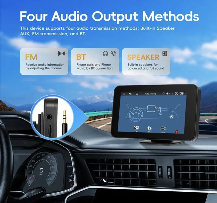 Rádio Android Rimoody 4.7 ''Smart Screen Player CarPlay GPS Navegação EQ s/ camara
