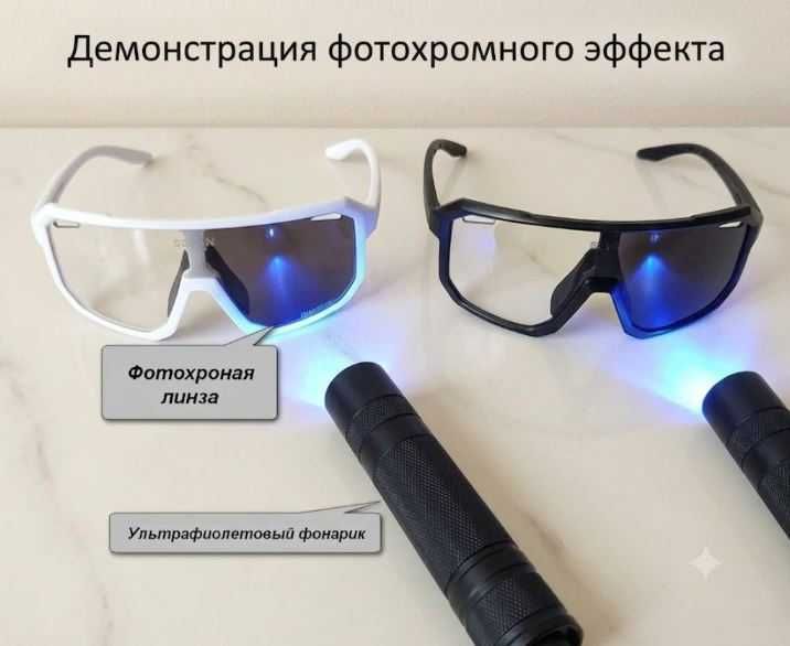 Окуляри SCVCN фотохромні (лінзи затемняються на сонці) для вело, біг