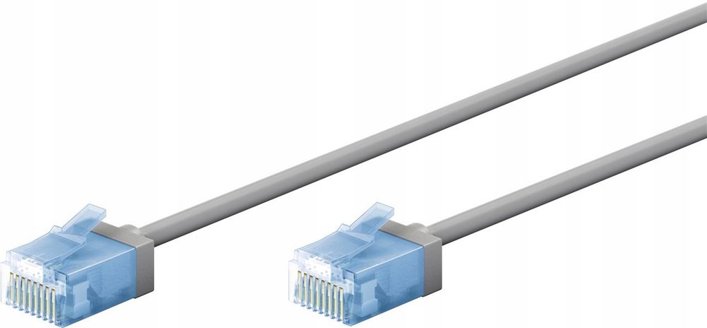 outlet 4x kabel sieciowy patchcord rj45 lan kat.6a ultra slim u/utp szary