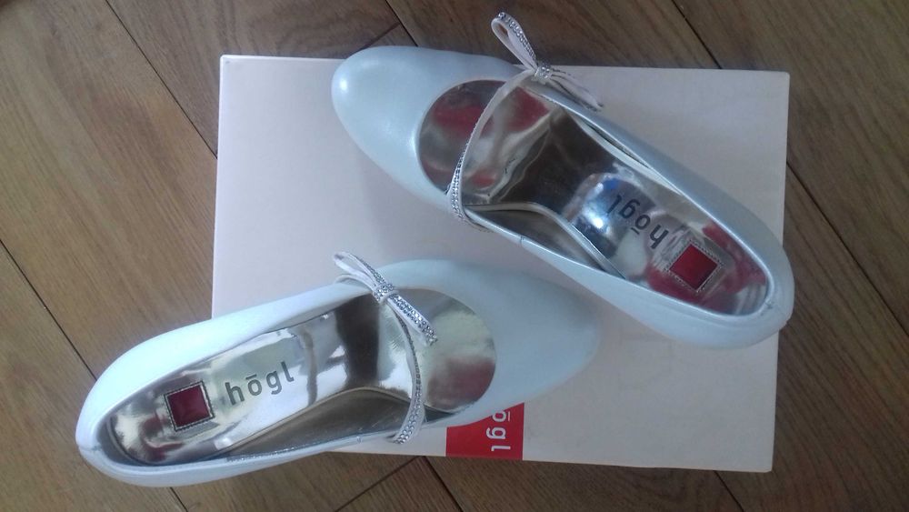 Buty ślubne na obcasie HOGL perłowe rozm 36