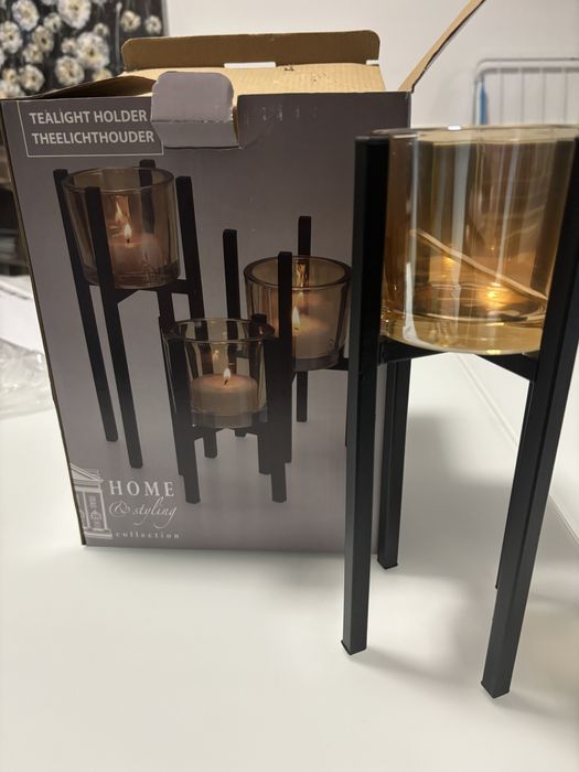 Conjunto decorativo para 3 velas novo