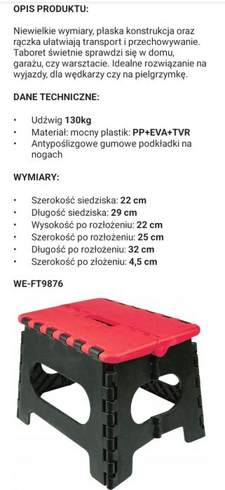 Stołek warsztatowy nowy