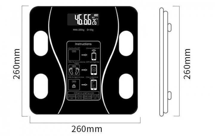 Розумні ваги Body Fat Scale з підрахунком калорій, Bluetooth ваги