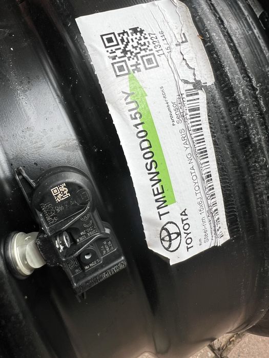 Диски металеві комплект + ДАТЧИКИ R 15 Toyota yaris Original 5/100