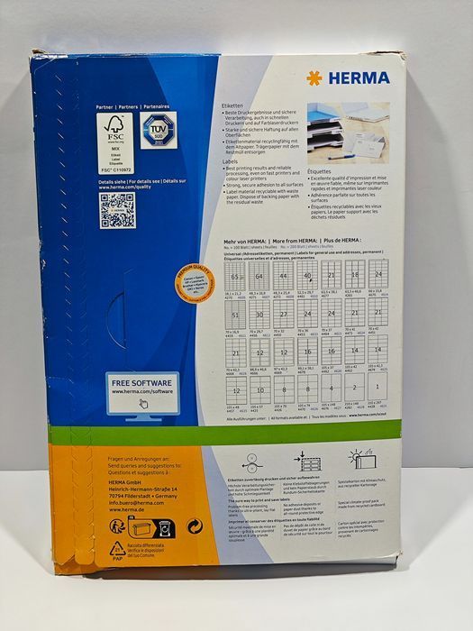 Herma Samoprzylepne Etykiety Do Drukowania 800Szt. 99,1Mm X 67,7Mm
