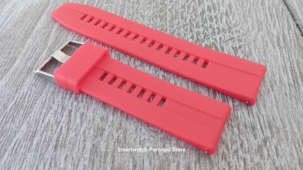 Bracelete 22mm, em silicone (Novo) Vermelha