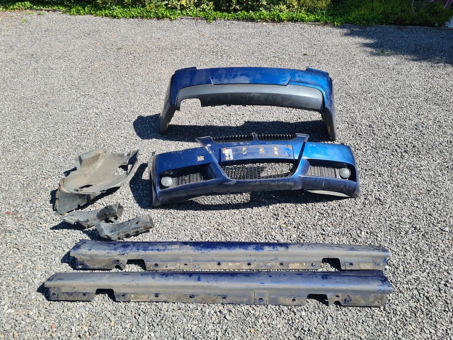 Zestaw zderzaków MPakiet BMW E90 sedan przed lift pre lci zderzak przód tył listwy