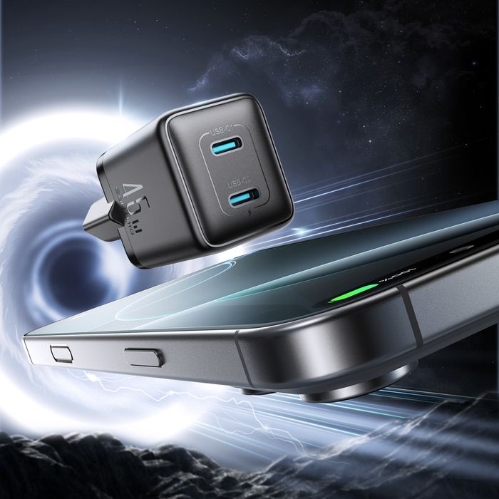 Ładowarka sieciowa Joyroom JR-TCG17 45W 2 x- USB-C (wtyczka EU) - czarna