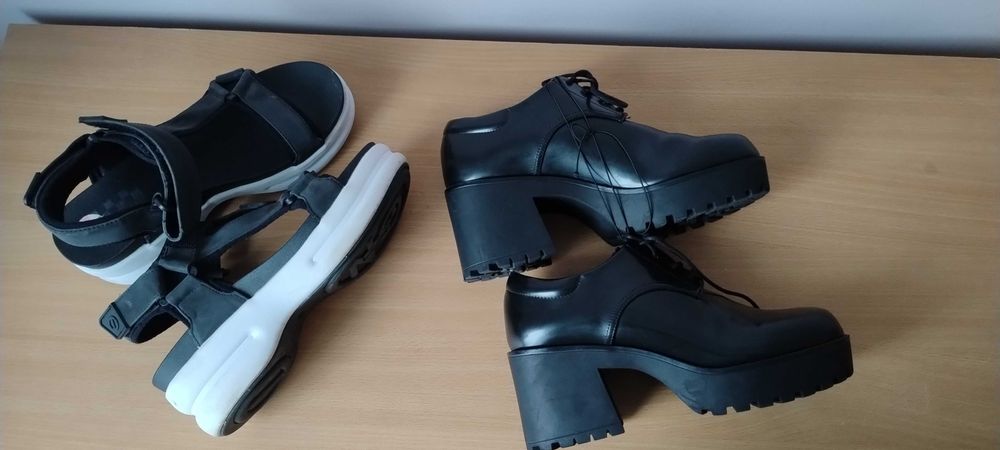 Nowe pantofle platformy MONKI i sandały żelowe 38
